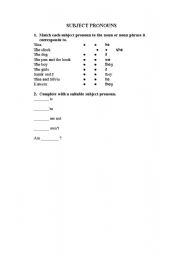 English worksheet: Subject Pronouns
