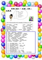 English Worksheet: TO BE VERB 