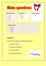 Making questions (different tenses with a table for better comprehension)