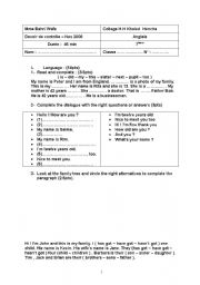 English worksheet: test