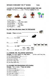 English Worksheet: PREPOSITIONS   THIS-THESE/THAT-THOSE