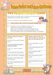English Worksheet: Future Perfect and Future Continuous