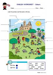 English Worksheet: Colours