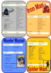 English Worksheet: Superheros - Set #1, Questionnaire