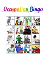 English Worksheet: Occupation Bingo