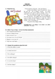 English Worksheet: test simpsons - 5th year