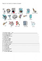 English Worksheet: What do you use to do things at home?