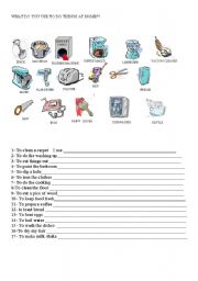 English worksheet: What do you use to do things at home?