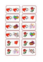 English Worksheet: Valentines Domino - part 1 of 3