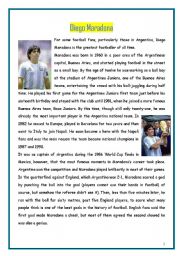 English Worksheet: Diego Maradona 