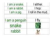 English worksheet: Animal word cards matching activity 3