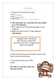English Worksheet: A Silly Poem
