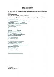 English Worksheet: lesson plan teaching vocabulary - song