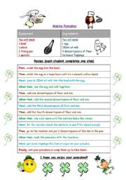 English Worksheet: Pancakes