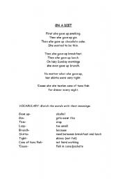 English Worksheet: Diet Chant