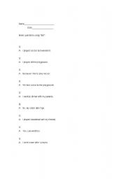 English worksheet: Did Questions