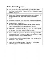 English Worksheet: Maths problems