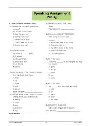 English Worksheet: Conversation test
