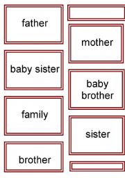 English Worksheet: Family member flashcards