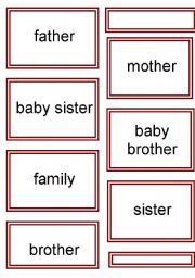 English worksheet: Family member flashcards