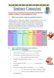 English Worksheet: Sentence Connectors