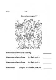 English Worksheet: clowns 