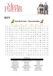 English Worksheet: Meet the Parents  - Characterisation (KEY)