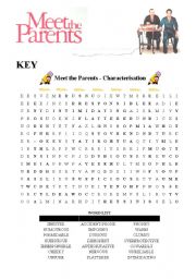 English worksheet: Meet the Parents  - Characterisation (KEY)