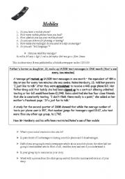 English Worksheet: Mobile Phones