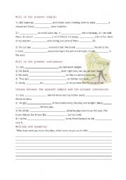 English Worksheet: present simple or continuous