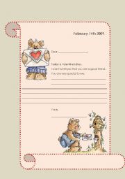 English Worksheet: Valentines day letter