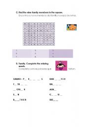 English worksheet: Family 2 part