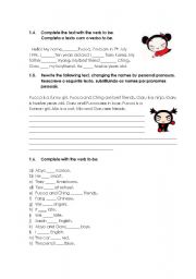 English worksheet: To be exercise 