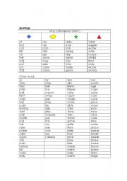 English worksheet: Spellings