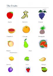 English Worksheet: The Fruits
