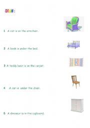 English worksheet: Prepositions in ,on ,under