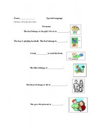 English worksheet: Objective Pronouns