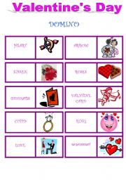 VALENTINEs DAY - 2 pages - DOMINO & CROSSWORD !!