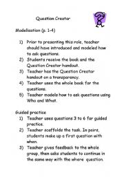 English worksheet: Quesion Creator Practice