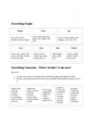 English Worksheet: adjectives about physical appearance