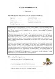 English Worksheet: Dinosaurs - Reading Comprehension