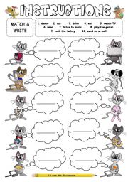 English Worksheet: Instructions - imperatives