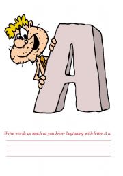 English Worksheet: Letter A