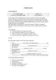 English worksheet: Conditionals type 1, 2 and 3