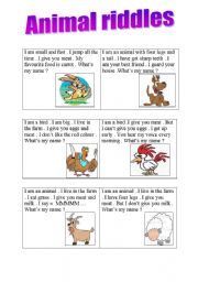 English Worksheet: Animal riddles 2