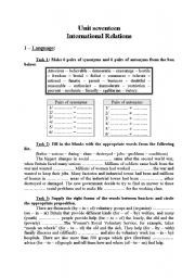 English worksheet: International Relations