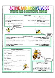 English Worksheet: Active and Passive Voice - Future and Conditional Tenses