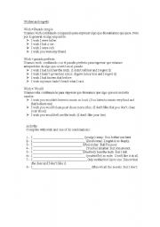 English worksheet: Wishes and regrets