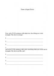 English Worksheet: Draw and Describe Your Own Robot