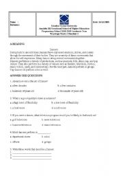 English worksheet: past worksheet